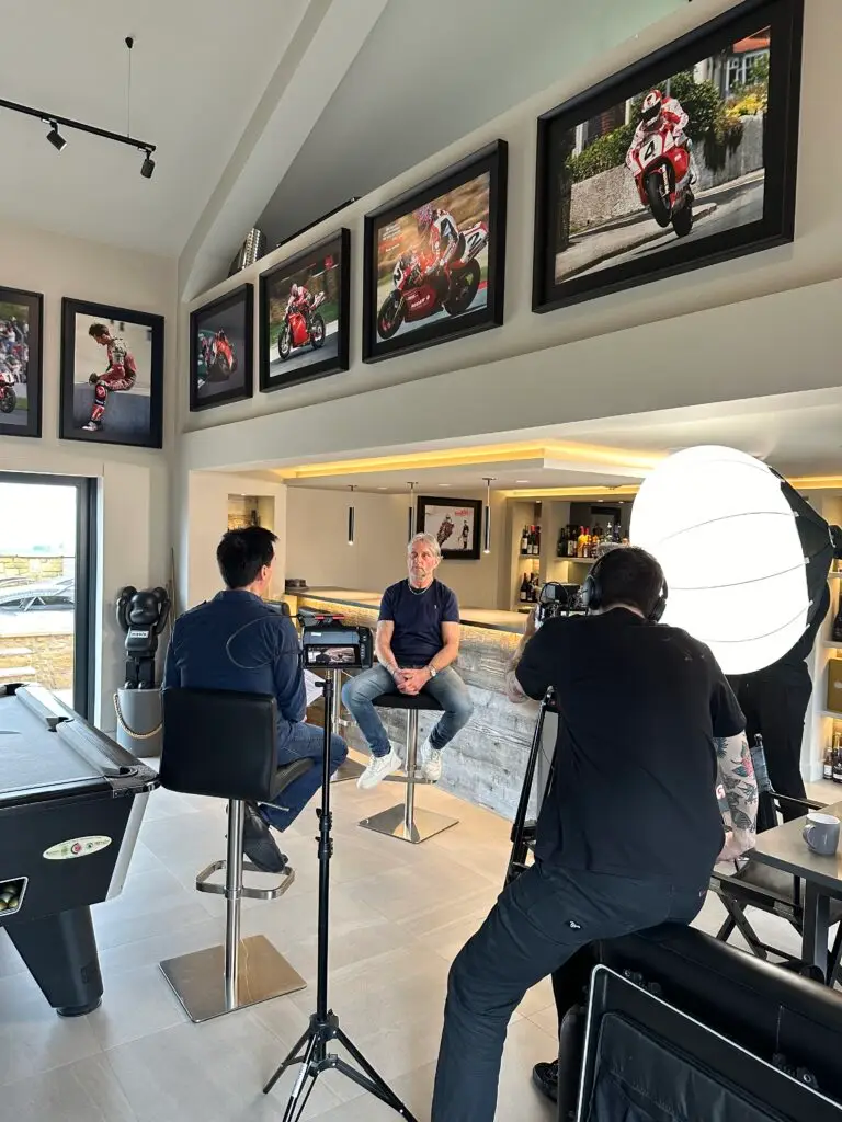 Carl Fogarty being interviewed